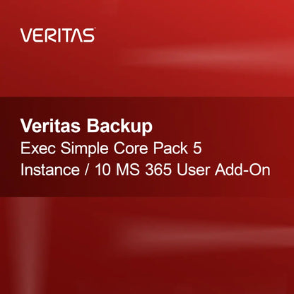 Pacchetto Core Semplice Veritas Backup Exec 5 Istanza / 10 Utenti MS 365 Add-On